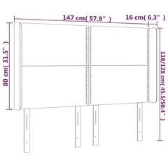 Изголовье со светодиодом, синее, 147x16x118/128 см цена и информация | Кровати | kaup24.ee