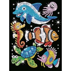 Teemantmosaiik Sequin Art Aqua Buddies Sealife, 25 x 34 cm hind ja info | Teemantmaalid, teemanttikandid | kaup24.ee