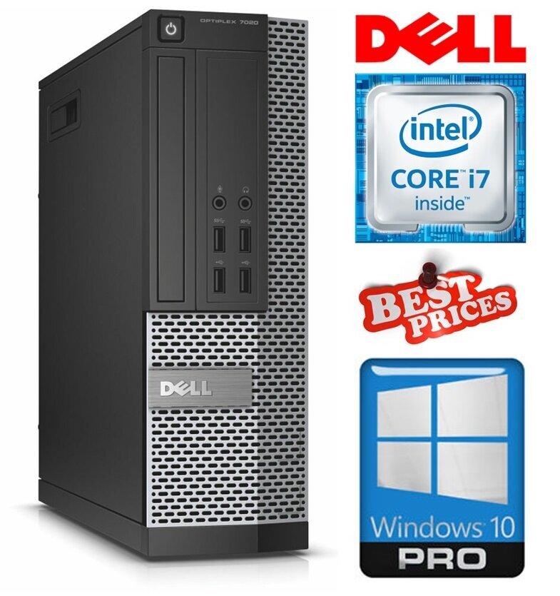 Dell 7020 SFF i7-4790 4GB 120SSD+1TB WIN10Pro hind ja info | Lauaarvutid | kaup24.ee