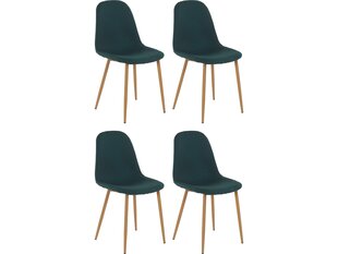 Комплект из 4-х стульев Miller, гобелен, зеленого цвета цена и информация | Стулья для кухни и столовой | kaup24.ee