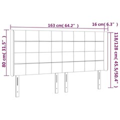 LED-voodipeats, pruunikashall, 163x16x118/128 cm, kangas hind ja info | Voodid | kaup24.ee