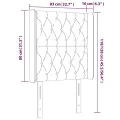 Изголовье со светодиодной подсветкой, черное, 83x16x118/128 см цена и информация | Кровати | kaup24.ee