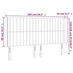 Изголовье со светодиодом, 163x16x118/128 см, серое цена и информация | Кровати | kaup24.ee