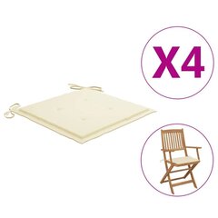 aiatooli istmepadjad 4 tk kreemjasvalge 40 x 40 x 3 cm hind ja info | Dekoratiivpadjad ja padjakatted | kaup24.ee