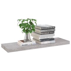 seinariiulid 2 tk, betoonhall, 80 x 23,5 x 3,8 cm MDF цена и информация | Полки | kaup24.ee