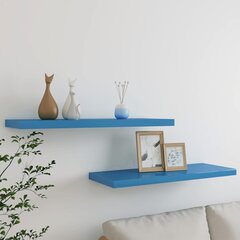 seinariiulid, 2 tk, sinine, 80 x 23,5 x 3,8 cm MDF цена и информация | Полки | kaup24.ee