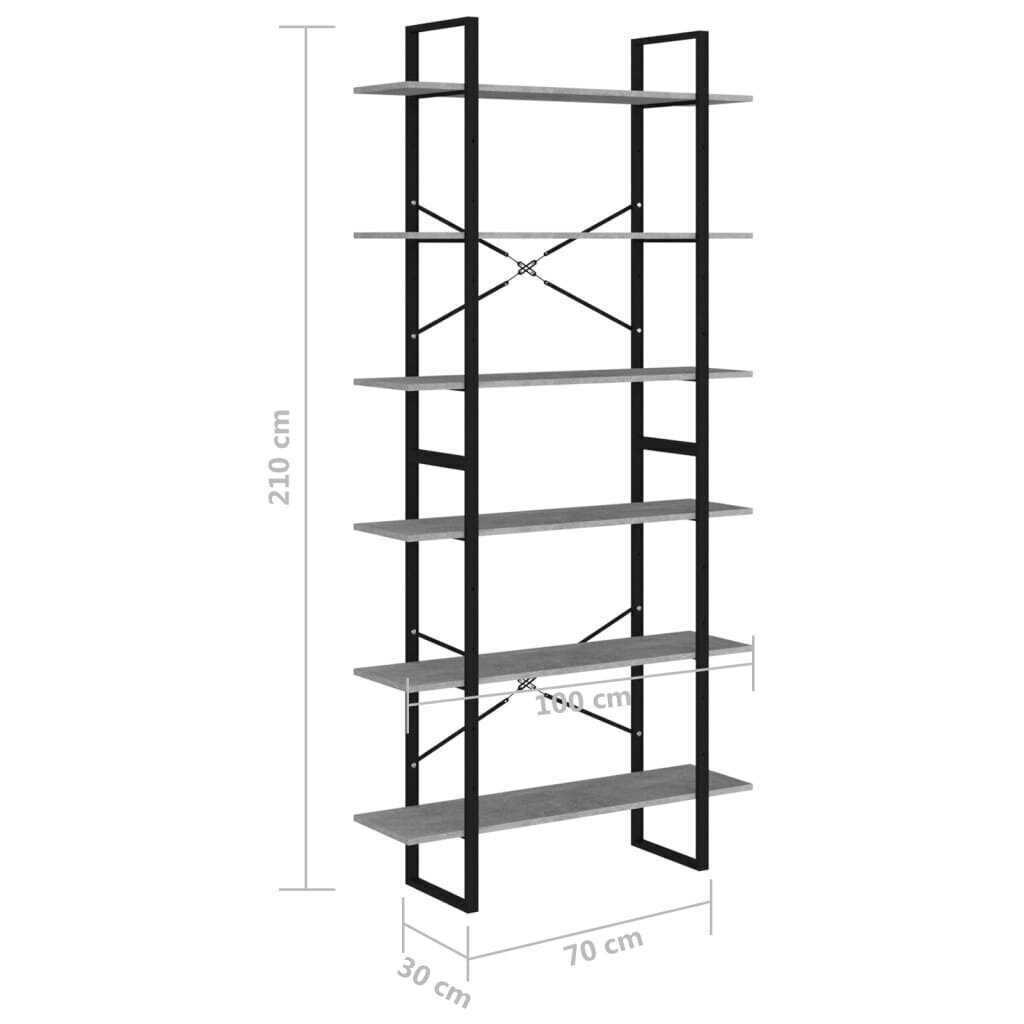 kõrge kapp, betoonhall, 100 x 30 x 210 cm, puitlaastplaat цена и информация | Riiulid | kaup24.ee