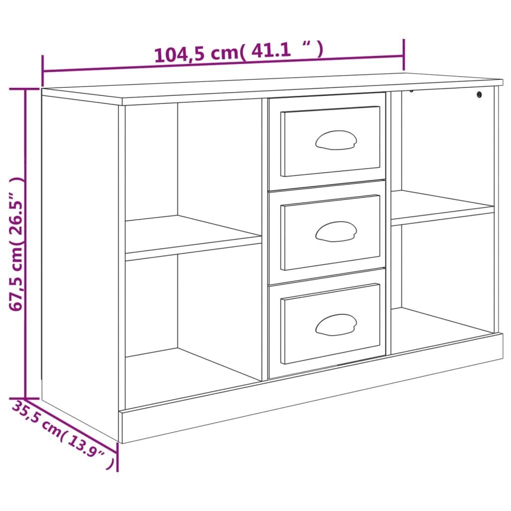 puhvetkapp, hall Sonoma tamm, 104,5 x 35,5 x 67,5 cm, tehispuit цена и информация | Elutoa väikesed kapid | kaup24.ee