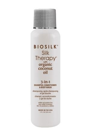 Šampoon, palsam ja dušigeel Biosilk Silk Therapy Organic Coconut Oil 3in1, 30 ml цена и информация | Maskid, õlid, seerumid | kaup24.ee