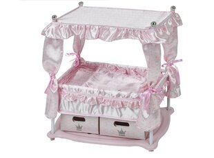 Кровать для куклы Hauck Princess, D90416 розовая цена и информация | MUST Металлическая бутылочка с Ярким рисунком (без BPA) (500ml) для мальчиков от 3+ лет Серая с Машинкой | kaup24.ee