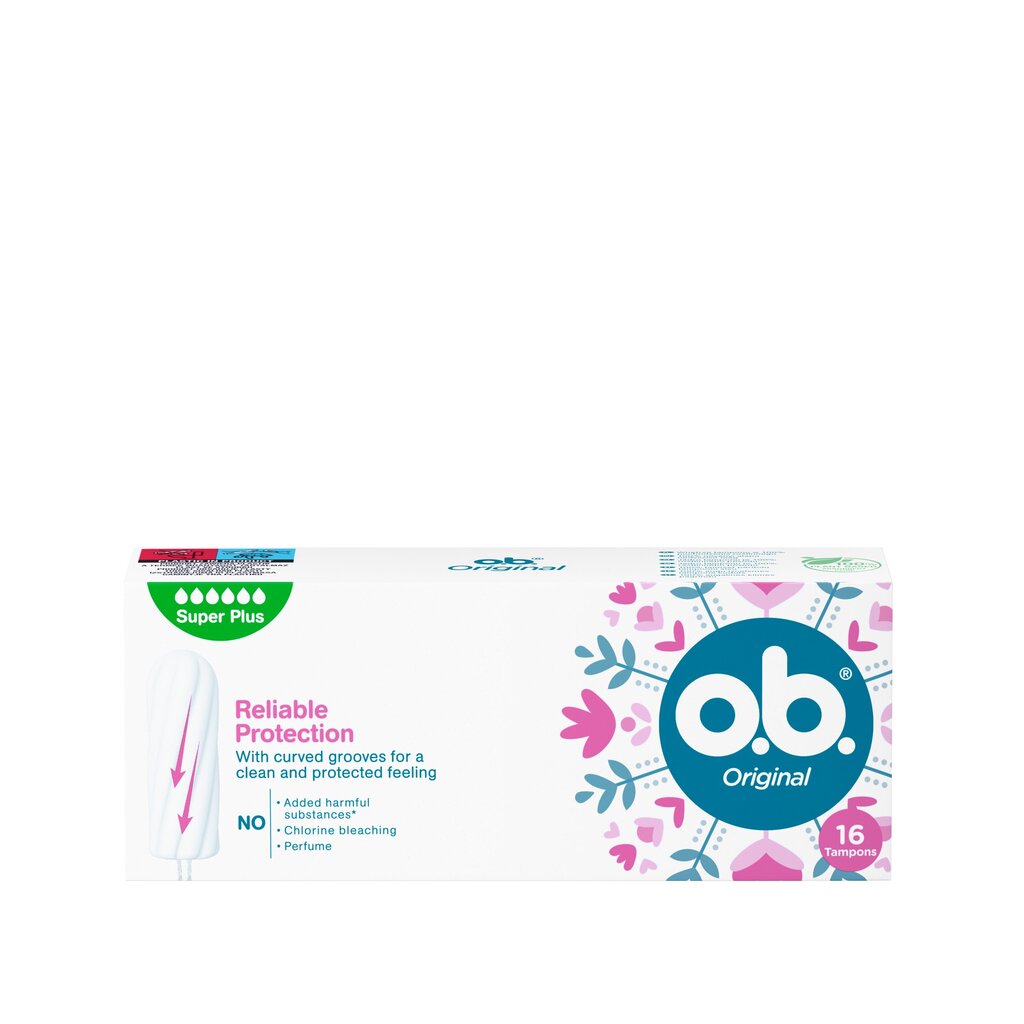 Tampoonid O.B. Original Super Plus 16 tk. цена и информация | Tampoonid, hügieenisidemed, menstruaalanumad | kaup24.ee