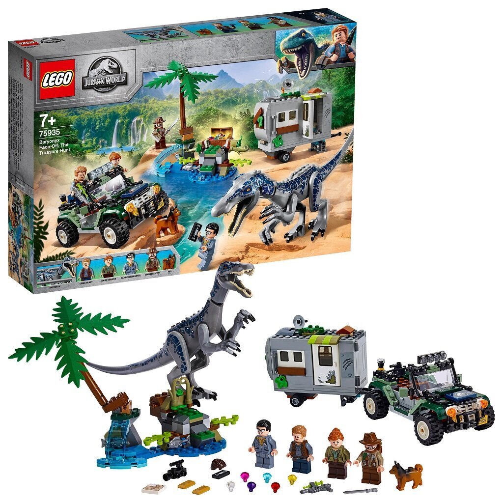 75935 LEGO® Jurassic World Kohtumine Baryonyxiga цена и информация | Klotsid ja konstruktorid | kaup24.ee