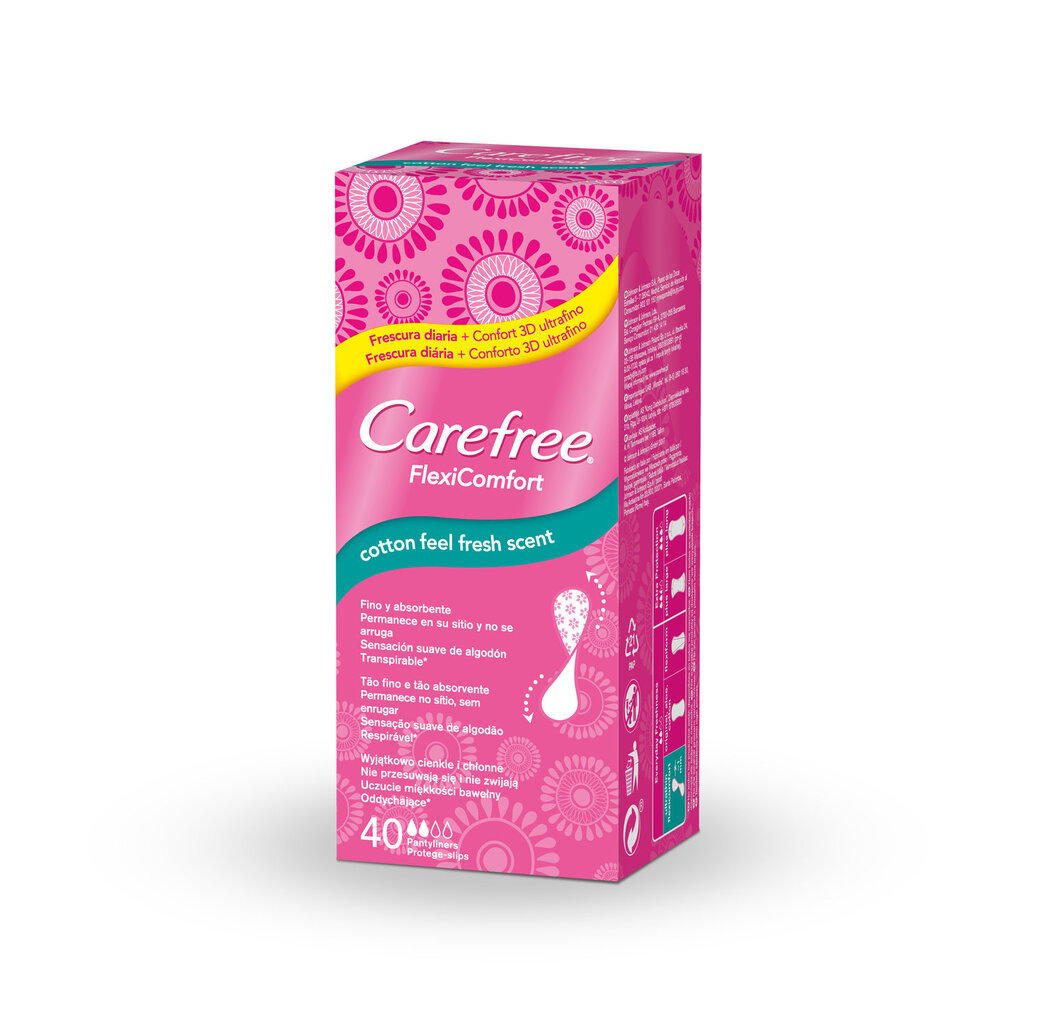 Pesukaitsmed CAREFREE FlexiComfort Fresh, 40 tk. цена и информация | Tampoonid, hügieenisidemed, menstruaalanumad | kaup24.ee