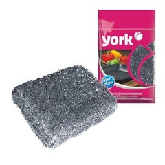 YORK металлизированная губка для мытья тефлона, 1 шт. цена и информация | Принадлежности для уборки | kaup24.ee