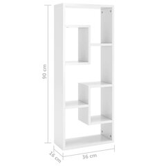 seinariiul, kõrgläikega valge, 36x16x90 cm, puitlaastplaat hind ja info | Riiulid | kaup24.ee