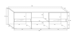 TV laud Global II, tamm/valge hind ja info | TV alused | kaup24.ee