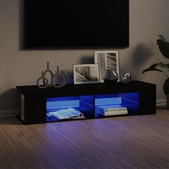 telerialus LED-tuledega, must, 135x39x30 cm цена и информация | Тумбы под телевизор | kaup24.ee