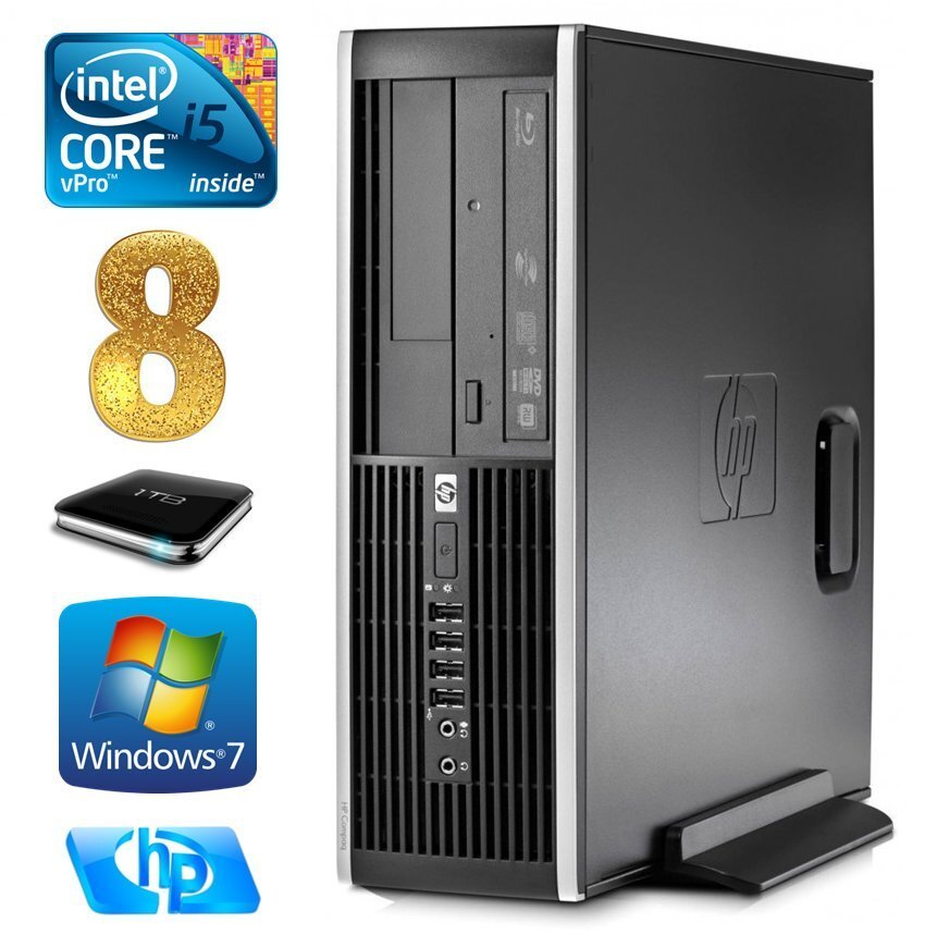 HP 8100 Elite SFF i5-650 8GB 1TB DVD WIN7Pro цена и информация | Lauaarvutid | kaup24.ee