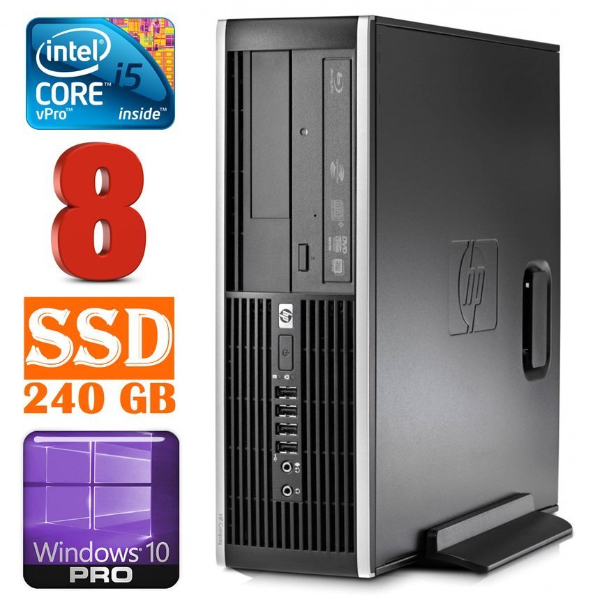 HP 8100 Elite SFF i5-650 8GB 240SSD DVD WIN10Pro цена и информация | Lauaarvutid | kaup24.ee