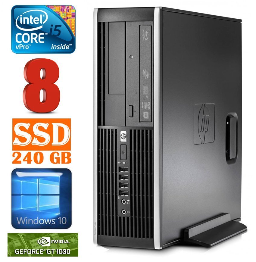 HP 8100 Elite SFF i5-650 8GB 240SSD GT1030 2GB DVD WIN10 hind ja info | Lauaarvutid | kaup24.ee