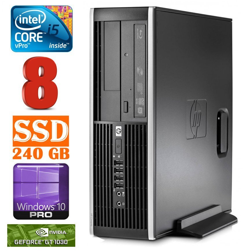 HP 8100 Elite SFF i5-650 8GB 240SSD GT1030 2GB DVD WIN10Pro цена и информация | Lauaarvutid | kaup24.ee