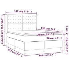 kontinentaalvoodi madrats ja LED, must, 140x190 cm, samet hind ja info | Voodid | kaup24.ee