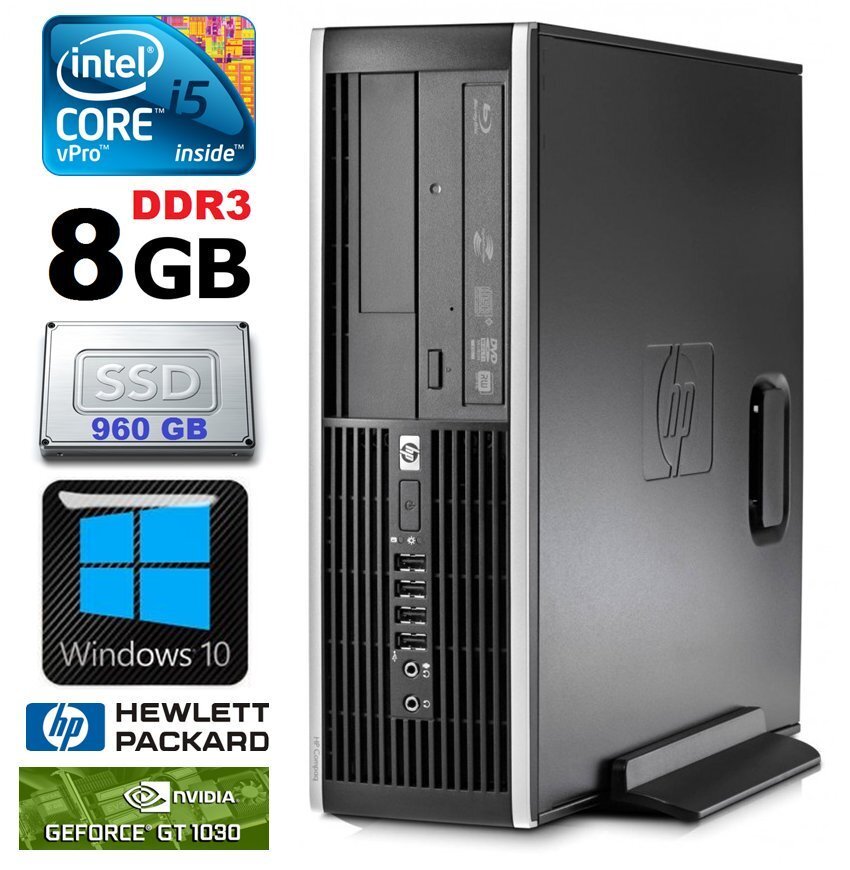HP 8100 Elite SFF i5-650 8GB 960SSD GT1030 2GB DVD WIN10 hind ja info | Lauaarvutid | kaup24.ee