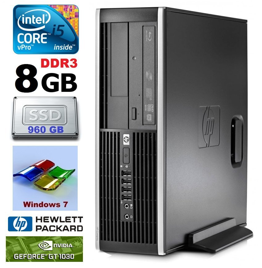 HP 8100 Elite SFF i5-650 8GB 960SSD GT1030 2GB DVD WIN7Pro hind ja info | Lauaarvutid | kaup24.ee