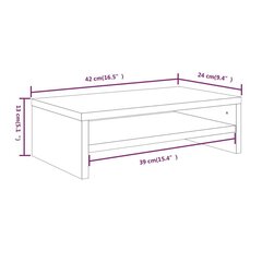 monitorialus, pruun tamm, 42 x 24 x 13 cm, tehispuit цена и информация | Тумбы под телевизор | kaup24.ee