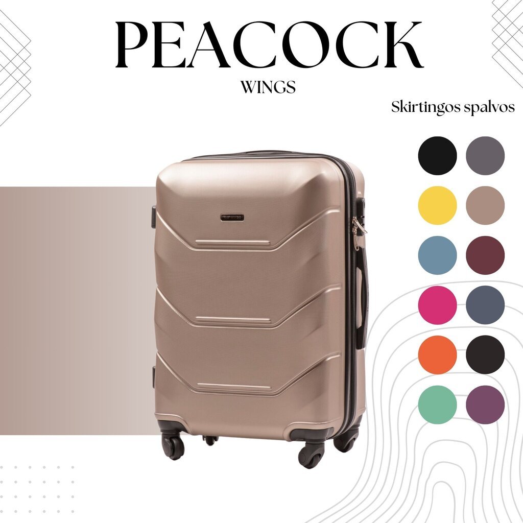 Väike kohver Wings Peacock, S, helepruun hind ja info | Kohvrid, reisikotid | kaup24.ee