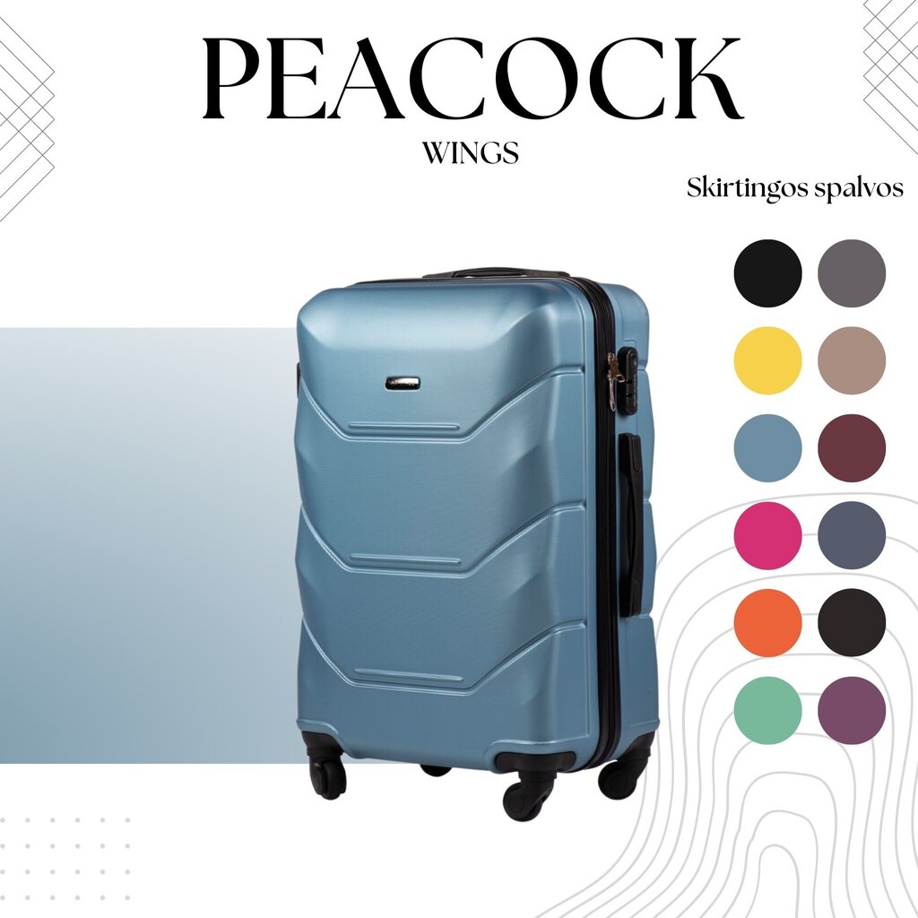 Väike kohver Wings Peacock, S, helesinine цена и информация | Kohvrid, reisikotid | kaup24.ee