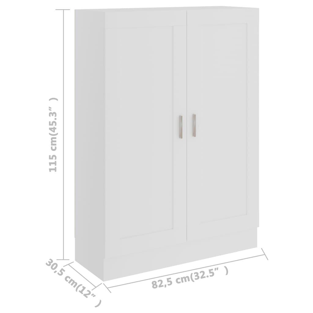 raamaturiiul valge 82,5 x 30,5 x 115 cm puitlaastplaat цена и информация | Riiulid | kaup24.ee