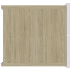 öökapid 2 tk, valge ja Sonoma tamm 40x30x30 cm puitlaastplaat цена и информация | Прикроватные тумбочки | kaup24.ee