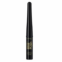 Vedel silmalainer Rimmel London Ink Me 3,5 ml, 001 Black hind ja info | Ripsmetušid, lauvärvid, silmapliiatsid, seerumid | kaup24.ee