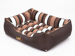 Hobbydog лежак Comfort XL, коричневый полосатый
