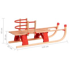 seljatoega kokkupandav kelk 110 cm, puit цена и информация | Санки | kaup24.ee