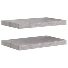 seinariiulid, 2 tk, betoonhall, 50 x 23 x 3,8 cm MDF цена и информация | Полки | kaup24.ee