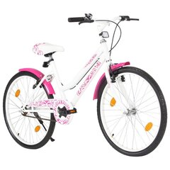 laste jalgratas 24'', roosa ja valge hind ja info | Jalgrattad | kaup24.ee