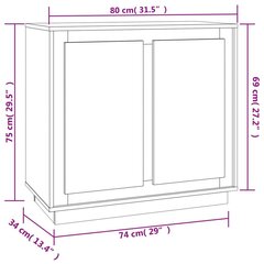 puhvetkapp, suitsutatud tamm, 80 x 34 x 75 cm, tehispuit hind ja info | Elutoa väikesed kapid | kaup24.ee