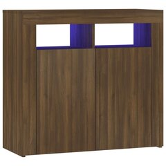 puhvetkapp LED-tuledega, pruun tamm, 80 x 35 x 75 cm hind ja info | Elutoa väikesed kapid | kaup24.ee