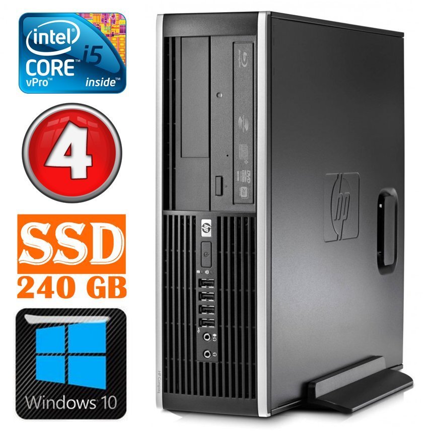 HP 8100 Elite SFF i5-650 4GB 240SSD DVD WIN10 цена и информация | Lauaarvutid | kaup24.ee