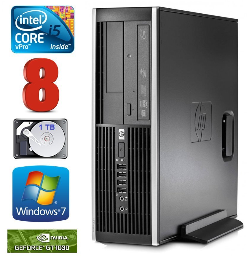 HP 8100 Elite SFF i5-650 8GB 1TB GT1030 2GB DVD WIN7Pro hind ja info | Lauaarvutid | kaup24.ee