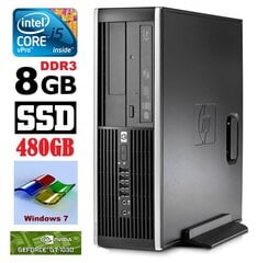 HP 8100 Elite SFF i5-650 8GB 480SSD GT1030 2GB DVD WIN7Pro hind ja info | Lauaarvutid | kaup24.ee