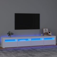 telerialus LED-tuledega, valge, 240 x 35 x 40 cm цена и информация | Тумбы под телевизор | kaup24.ee