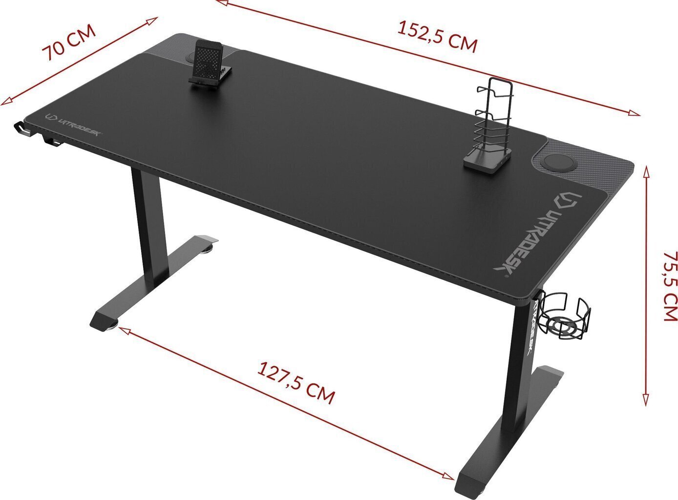 Mängurilaud Ultradesk Momentum, must цена и информация | Arvutilauad, kirjutuslauad | kaup24.ee