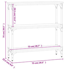 konsoollaud, Sonoma tamm, 75x22,5x75 cm, tehispuit hind ja info | Konsoollauad | kaup24.ee