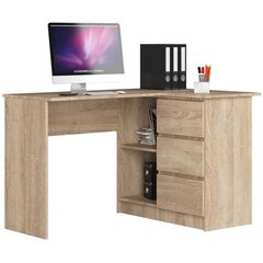 Письменный стол NORE B16, правый, дубового цвета цена и информация | Компьютерные, письменные столы | kaup24.ee
