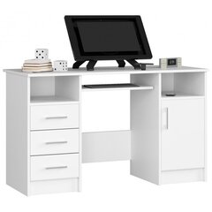 Письменный стол NORE Ana, 124 см, белый цена и информация | Компьютерные, письменные столы | kaup24.ee