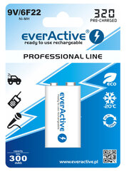 everActive Professional Ready to Use 9V 320mAh батарейка, 1 шт. цена и информация | Батарейки | kaup24.ee