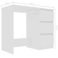 kirjutuslaud, valge, 90 x 45 x 76 cm, puitlaastplaat цена и информация | Компьютерные, письменные столы | kaup24.ee